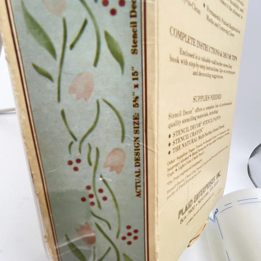1984 Stencil Decor HOMESPUN TULIPS Reusable Decorative 3 layers #26342‎ Pre-cut